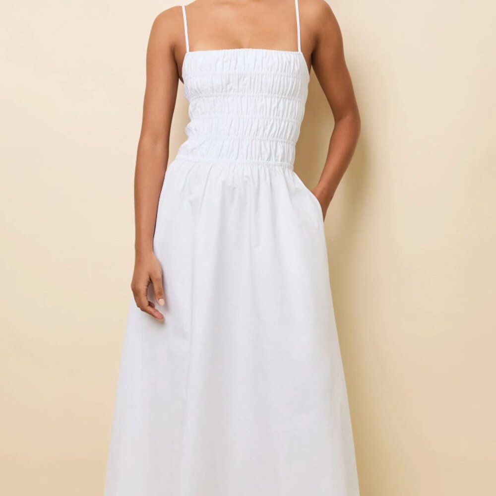 Solid & Striped Delta Midi Dress Optic White